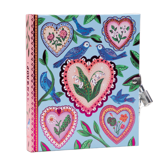 Hearts & Bird Foil journal by eeBoo | Beautiful Unique Gifts for Girls 5+