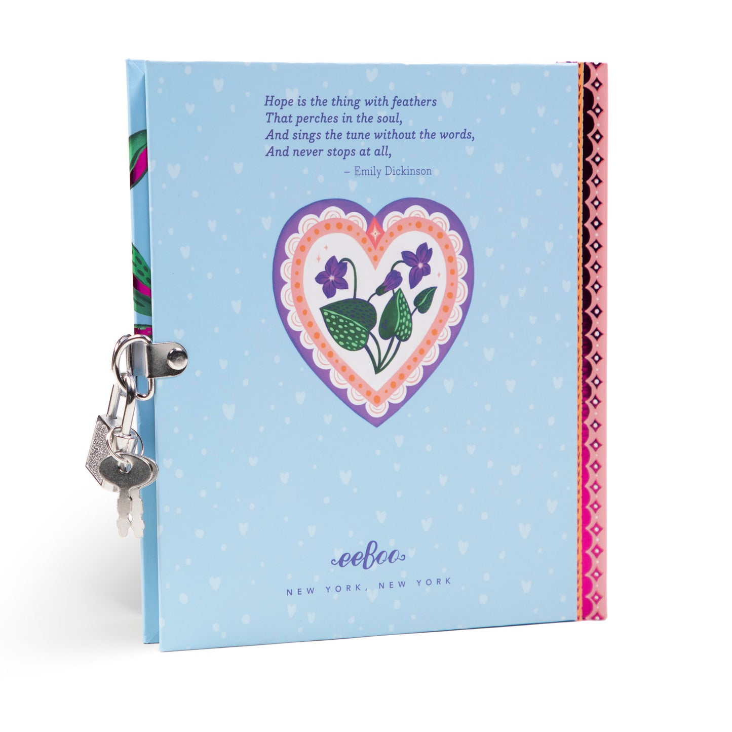 Hearts & Bird Foil journal by eeBoo | Beautiful Unique Gifts for Girls 5+