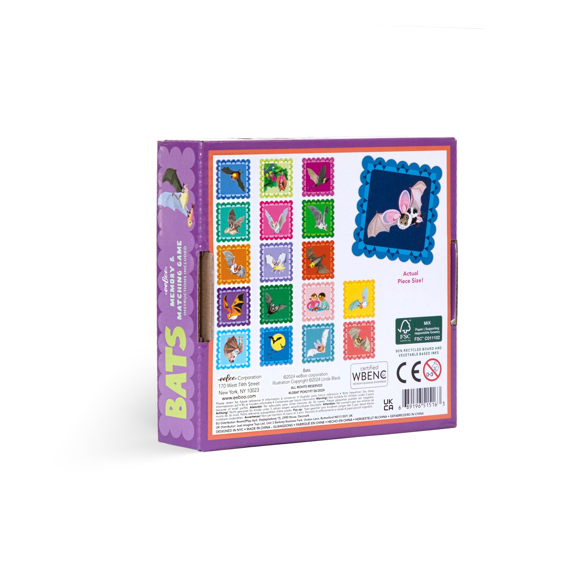 Bat Little Square Matching Game by eeBoo | Unique Fun Gifts