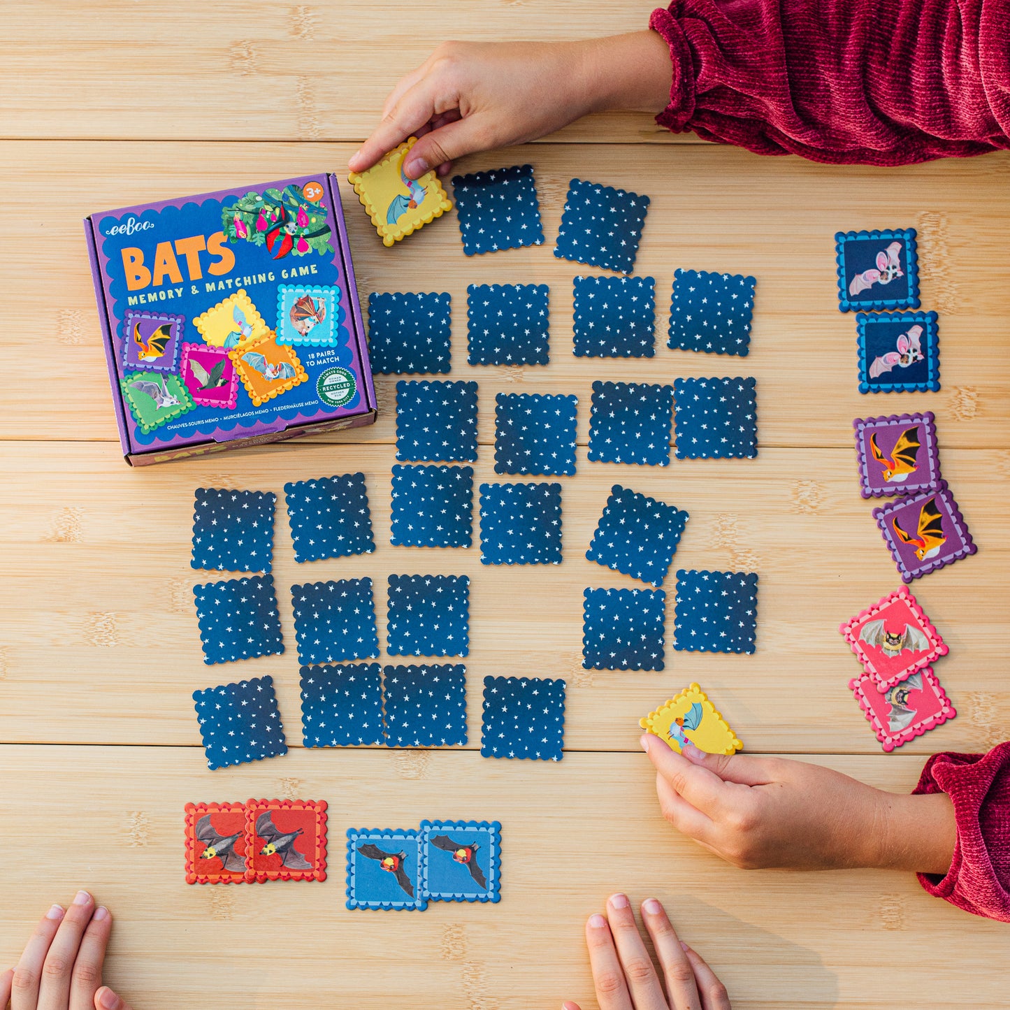 Bat Little Square Matching Game by eeBoo | Unique Fun Gifts