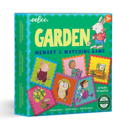 Garden Little Square Memory Matching Game | Unique Gift for Ages 3+ | Find Owls, Pigs, Vegetables, Bunnies, and More