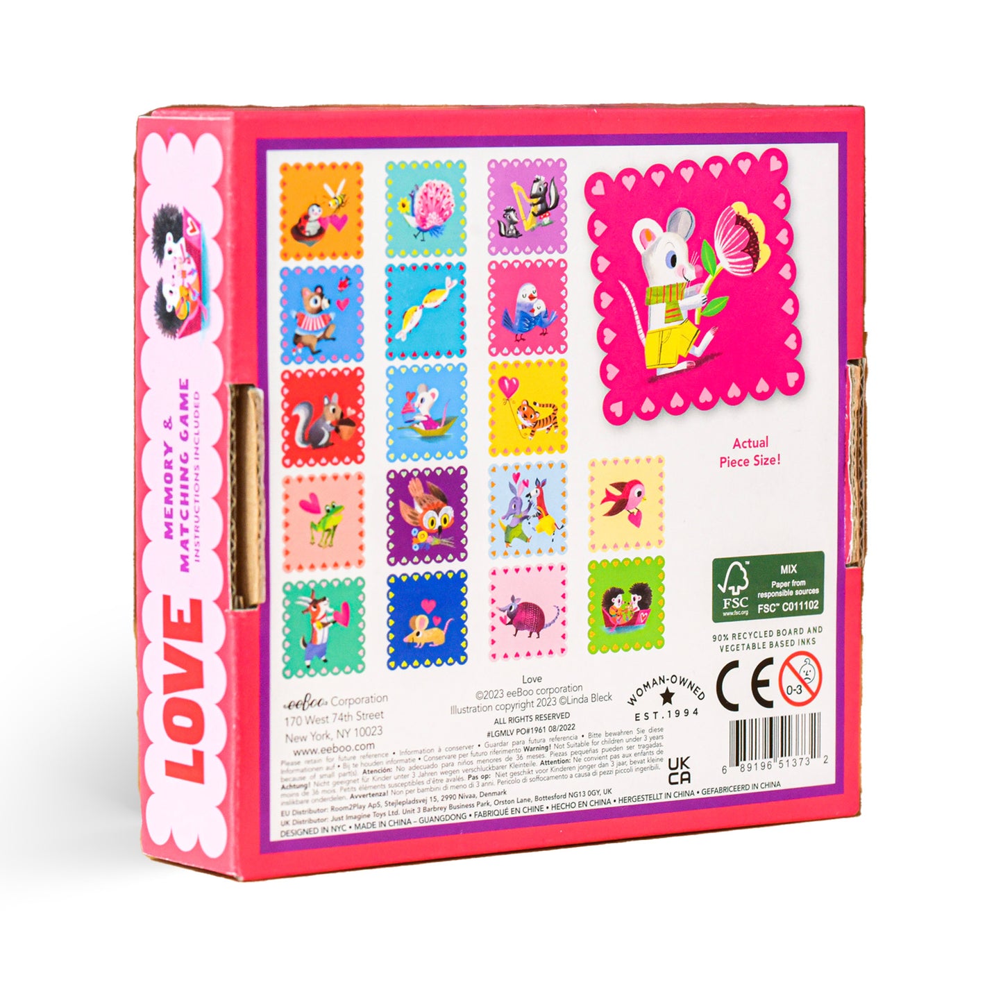 Love Little Square Memory Game Unique Valentines Day Gifts for Kids 3+
