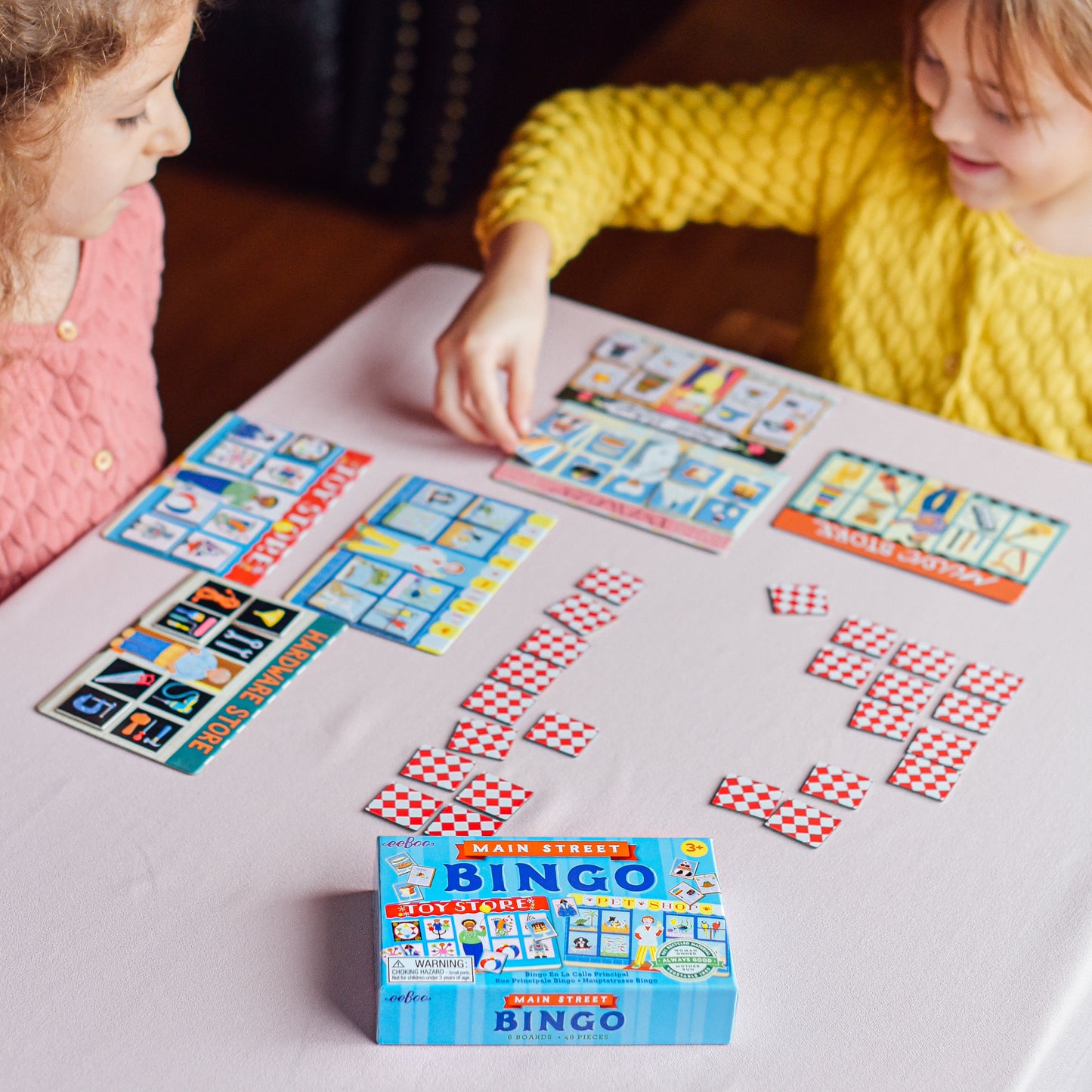 Main Street Storefront Little Bingo Game by eeBoo | Fun Quick Game for Kids Ages 3+