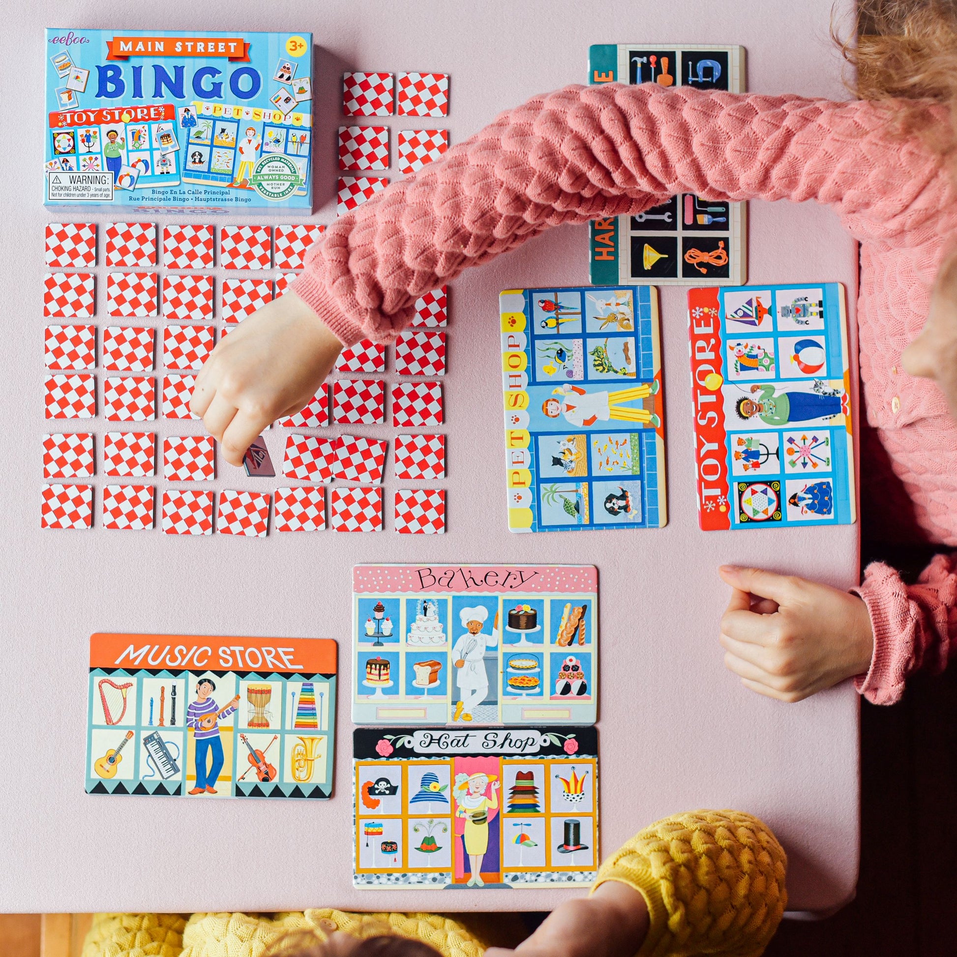 Main Street Storefront Little Bingo Game by eeBoo | Fun Quick Game for Kids Ages 3+