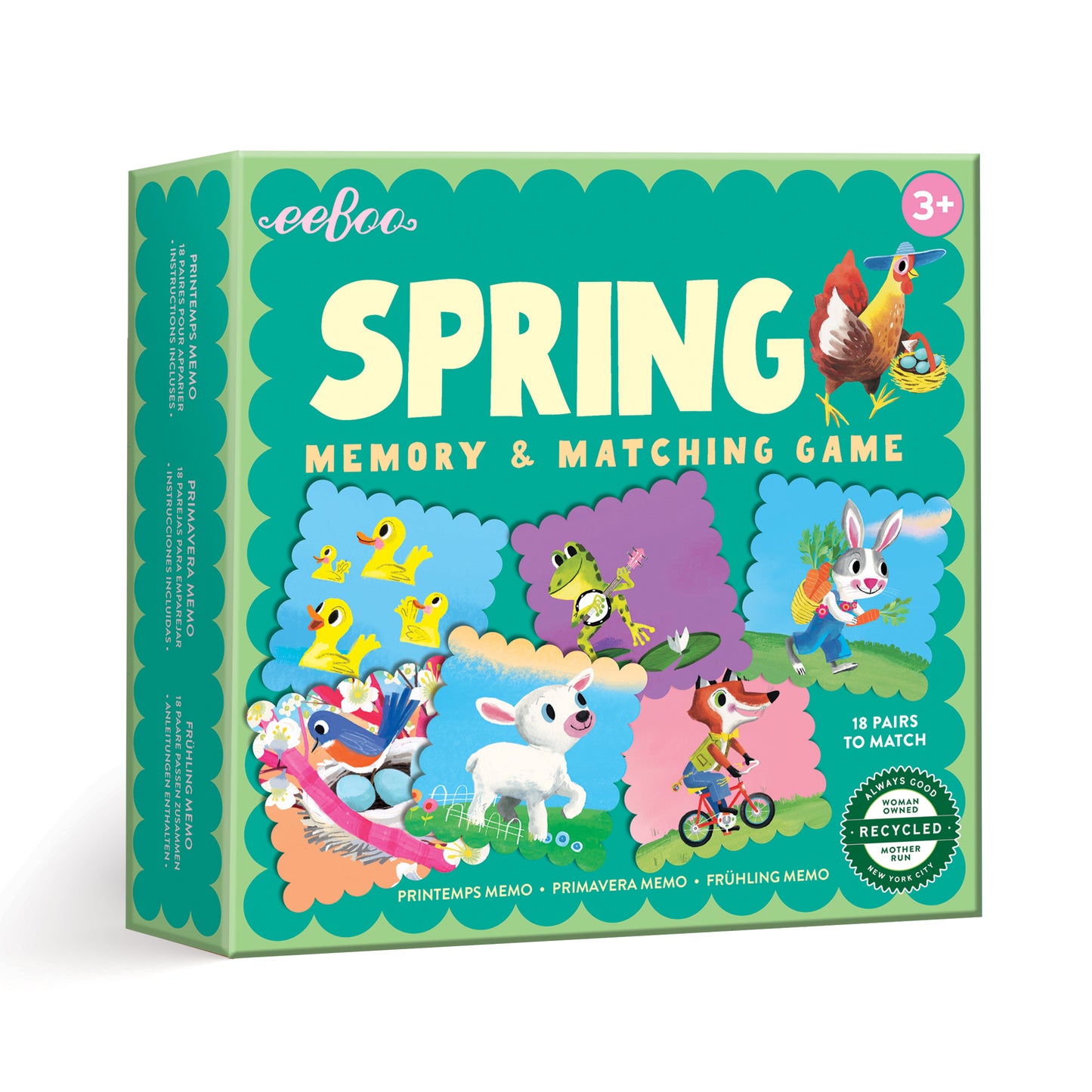 Spring Little Square Memory Game eeBoo Unique Gifts for Kids Ages 3+