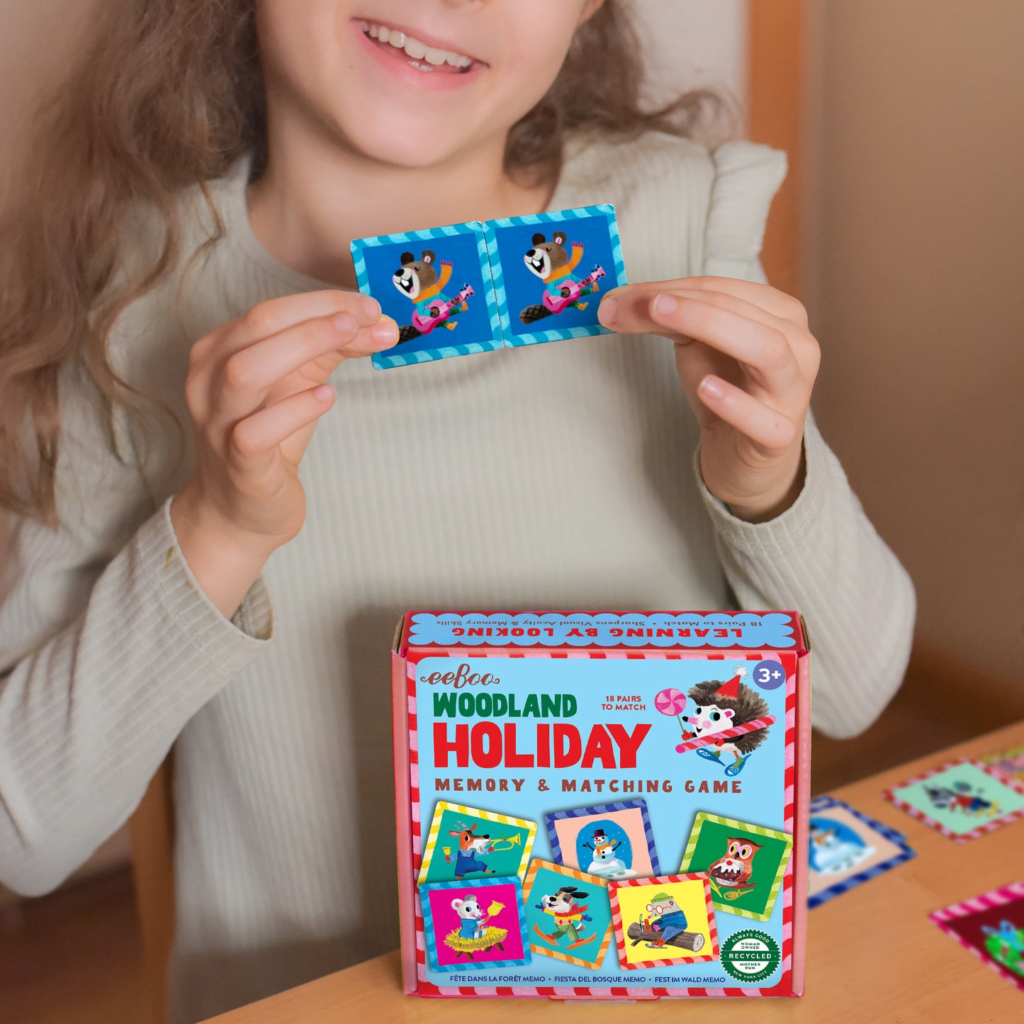 Woodland Holiday Little Square Memory Game | Unique Gifts for Kids