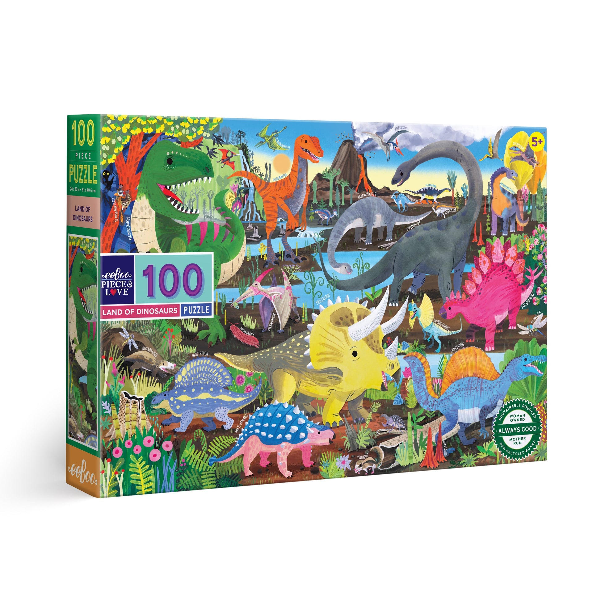 Land of Dinosaurs 100 Piece Puzzle eeBoo