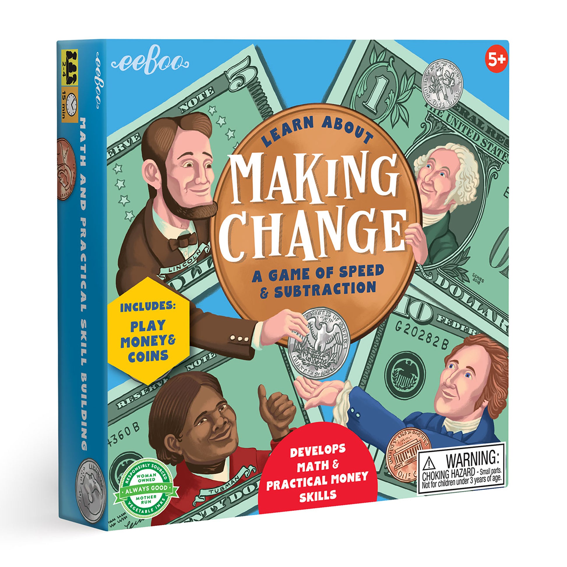 Making Change An Award Winning Game of Money & Speed Subtraction eeBoo for Ages 5+