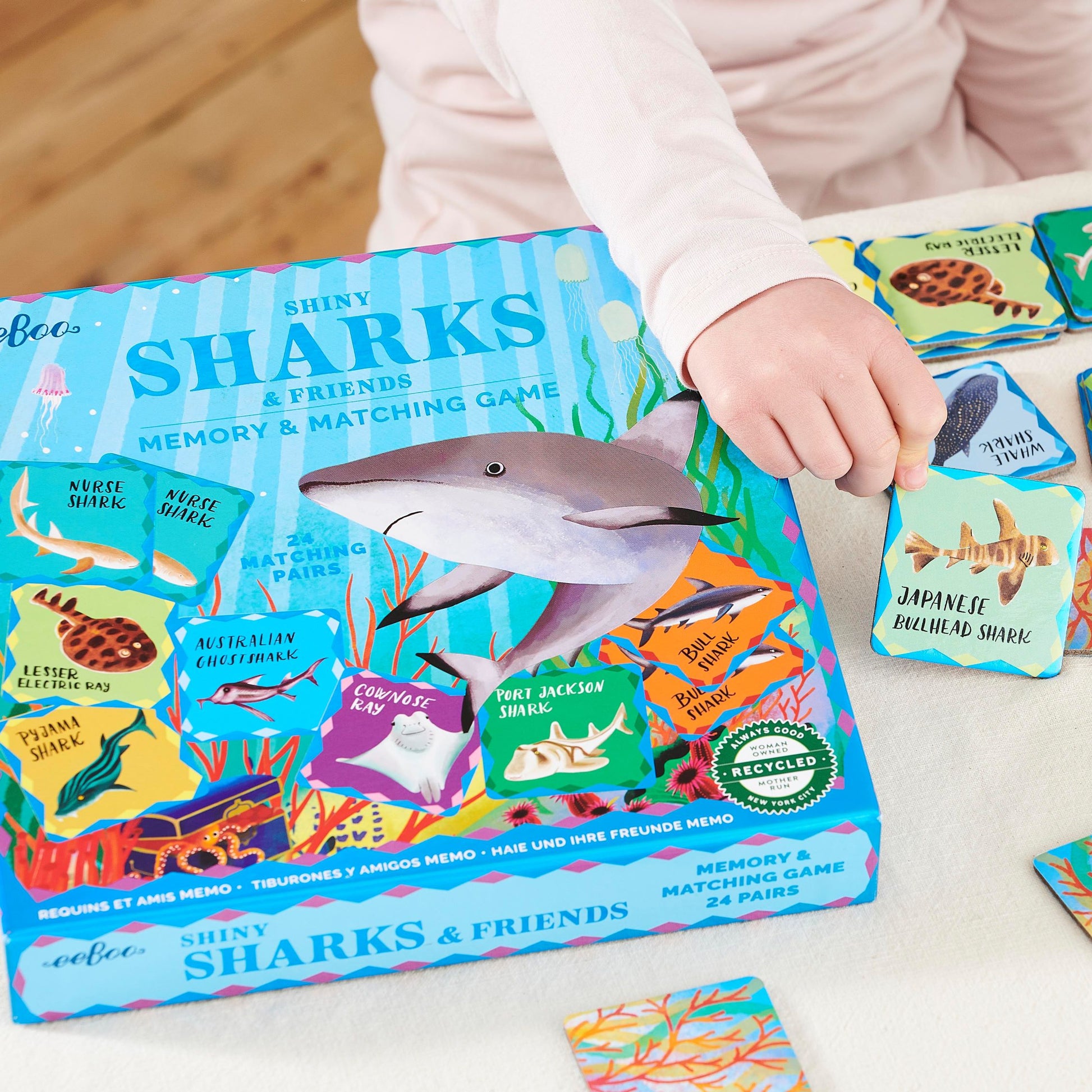 Sharks & Friends Shiny Memory Matching Game | Fun Gift for Kids Ages 3+