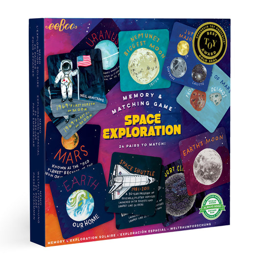 Space Exploration Science Memory and Matching Game eeBoo for Kids 5+