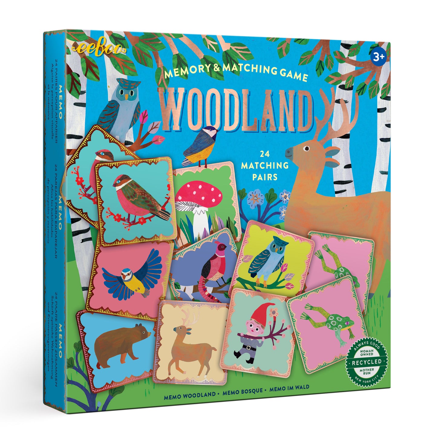 Woodland Animals Memory & Matching Game eeBoo Unique Gifts for Kids Ages 3+