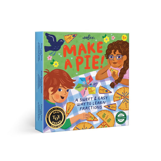 Box of 'Make a Pie!' educational game for learning fractions. Make a Pie Fraction Game