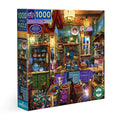 Jigsaw puzzle box featuring a colorful kitchen scene with various objects and a cozy atmosphere. Midnight Kitchen 1000 Piece Puzzle