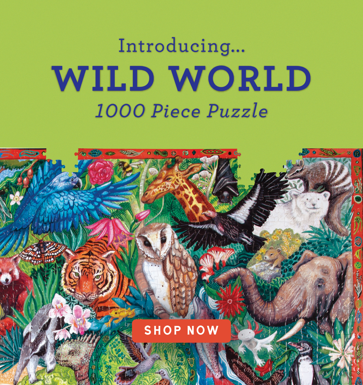 Shop Wild World 1000 Piece Jigsaw Puzzle by eeBoo | Unique Beautiful Gifts
