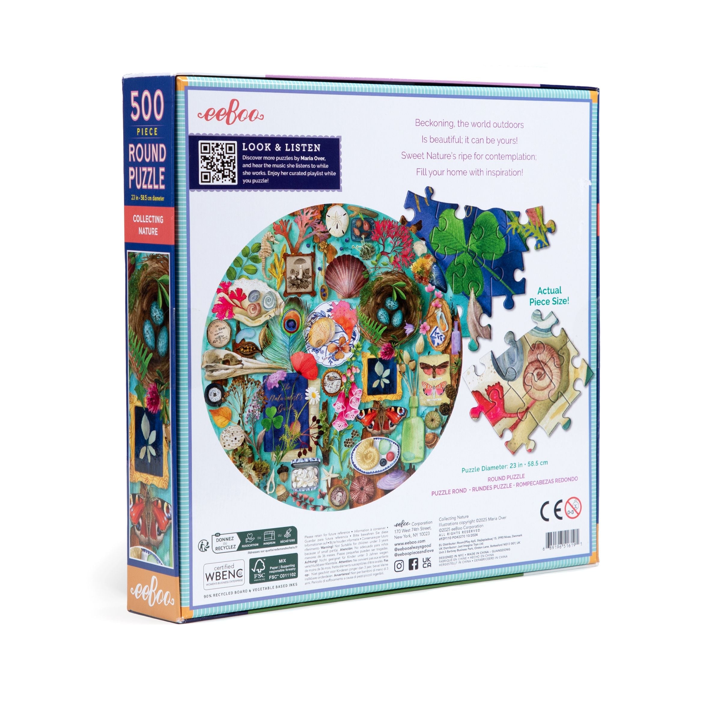 Collecting Nature 500 Piece Round Jigsaw Puzzle by eeBoo | Unique Beautiful Gifts