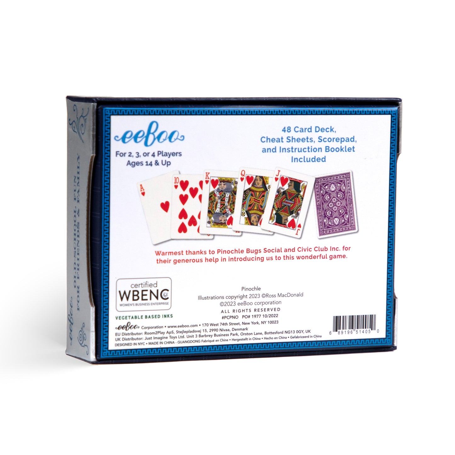 Pinochle Playing Card Game by eeBoo | Foiled Edges | Fun Unique Gifts for Everyone