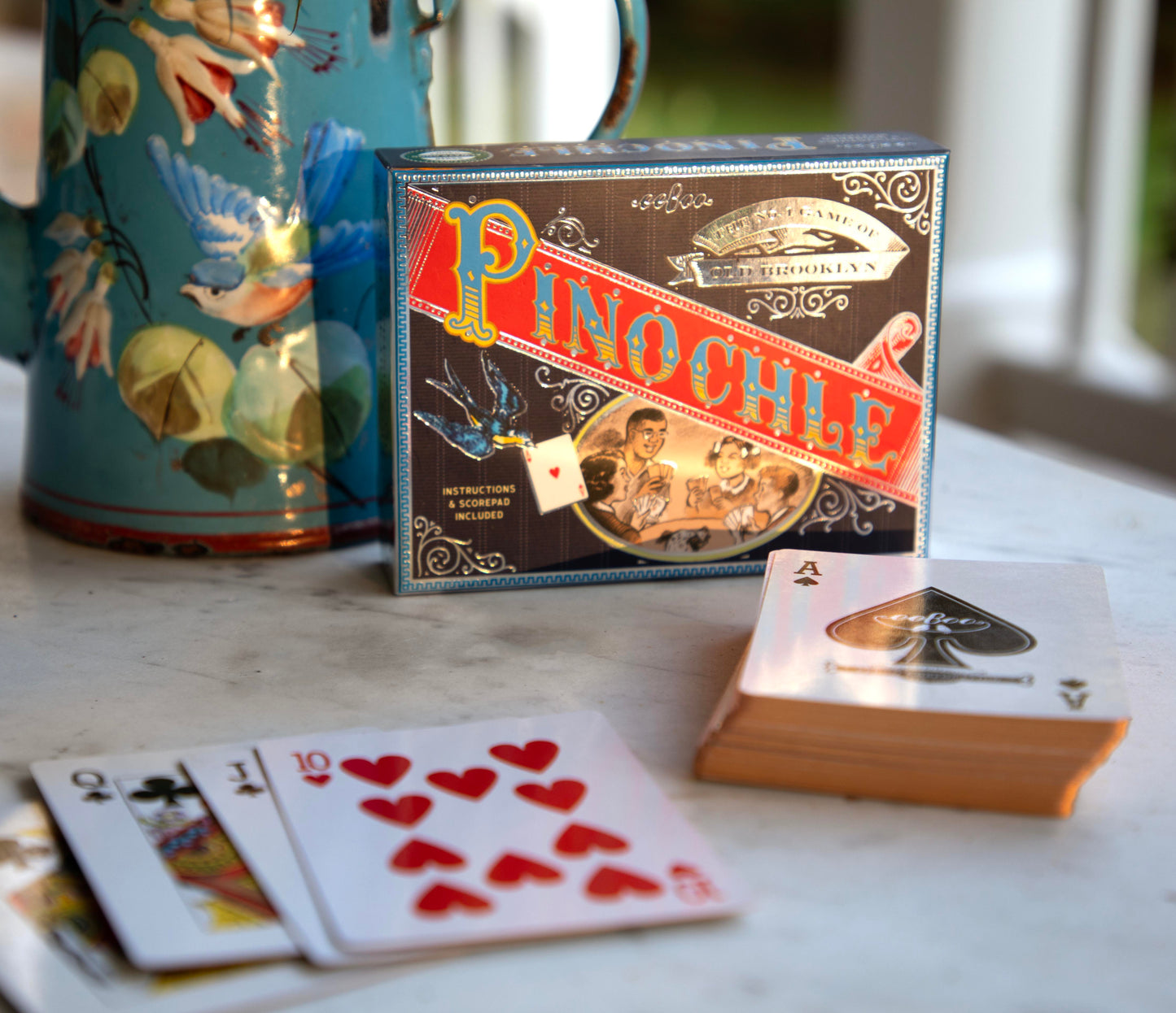 Pinochle Playing Card Game by eeBoo | Foiled Edges | Fun Unique Gifts for Everyone