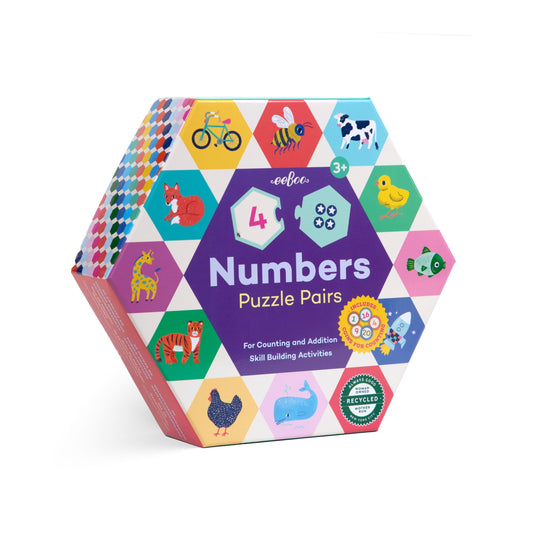 Numbers Hexagon Puzzle Pairs by eeBoo | Unique Fun Gifts