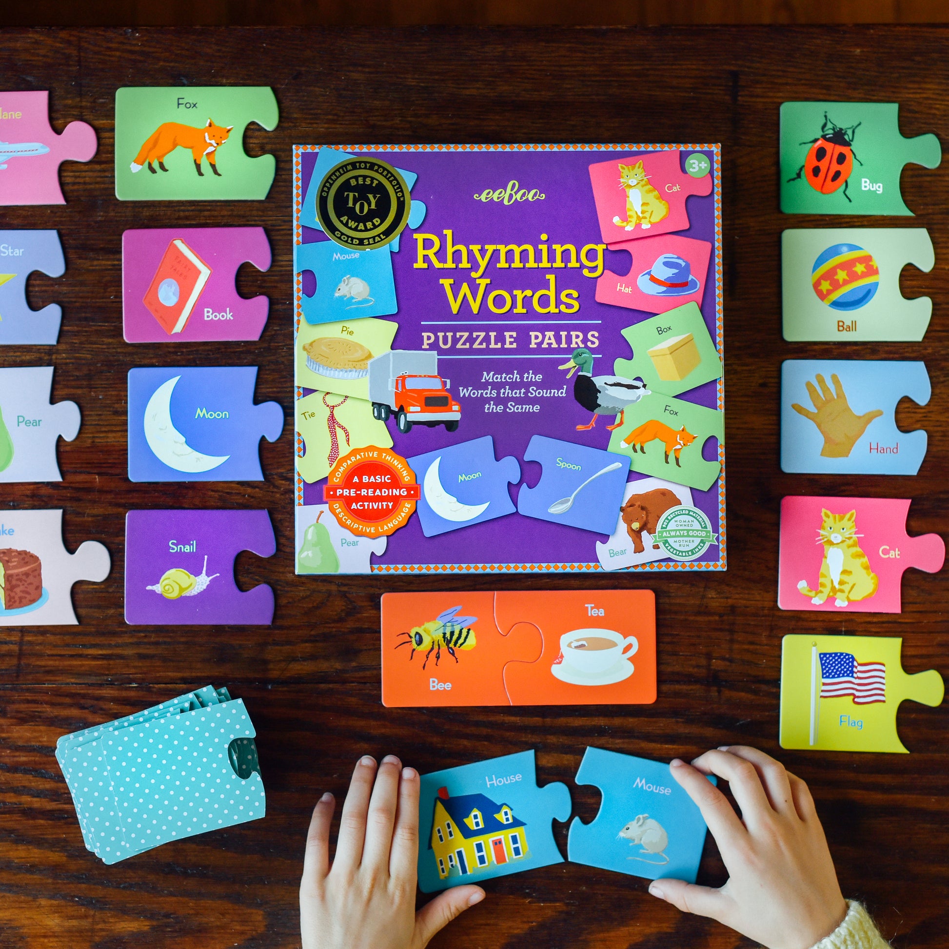 Rhyming Words Educational Puzzle Pairs eeBoo for Kids Ages 3+