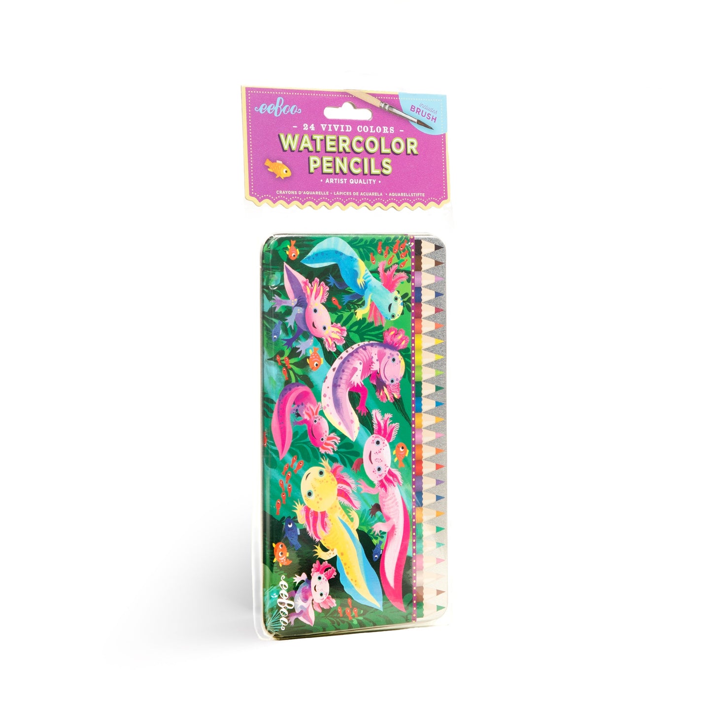 Axolotl 24 Mini Watercolor Pencils Tin