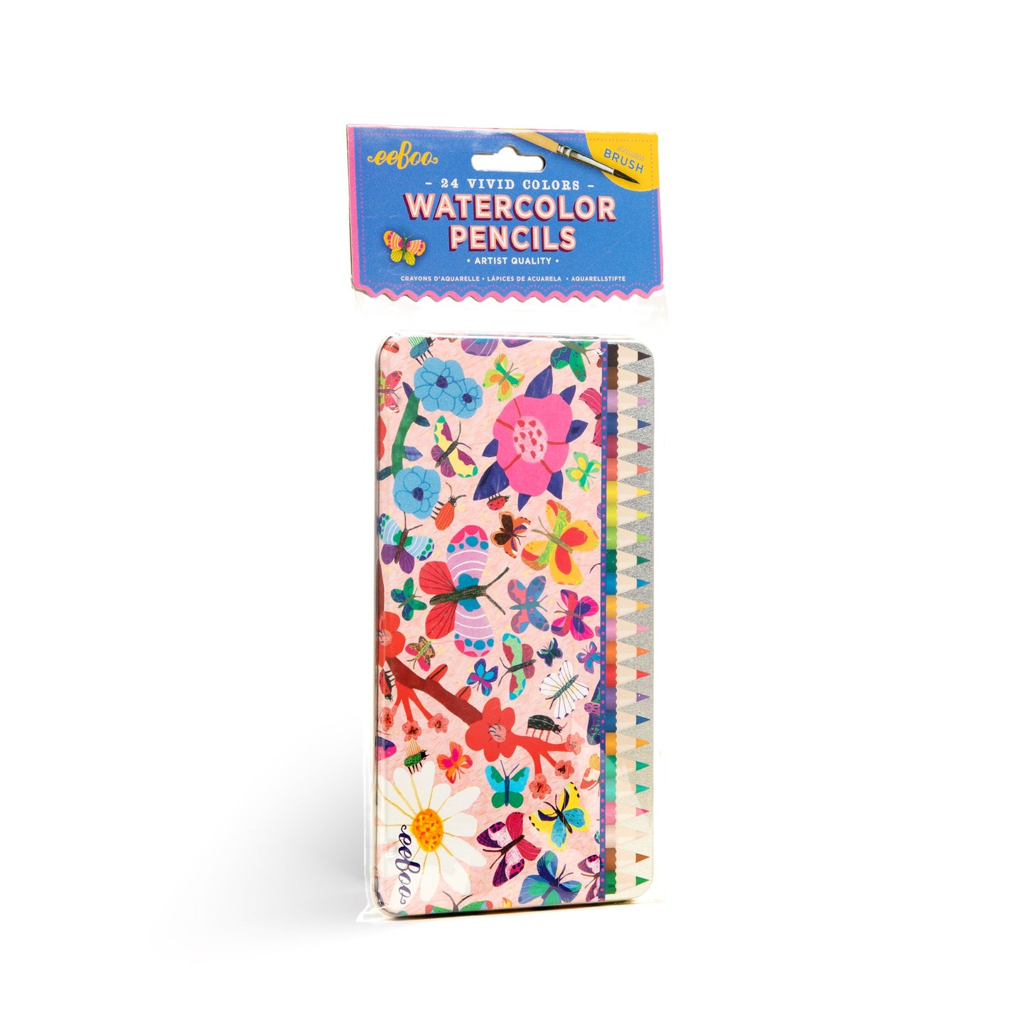 Butterfly 24 Mini Watercolor Pencils Tin