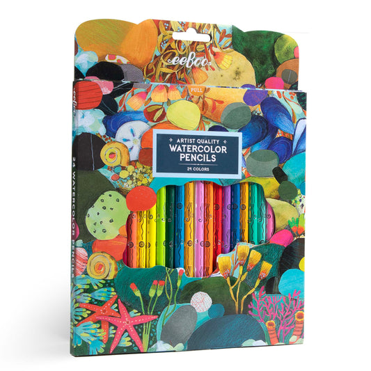 Tidepool 24 Watercolor Pencils | Unique Great Gifts for Kids & Adults