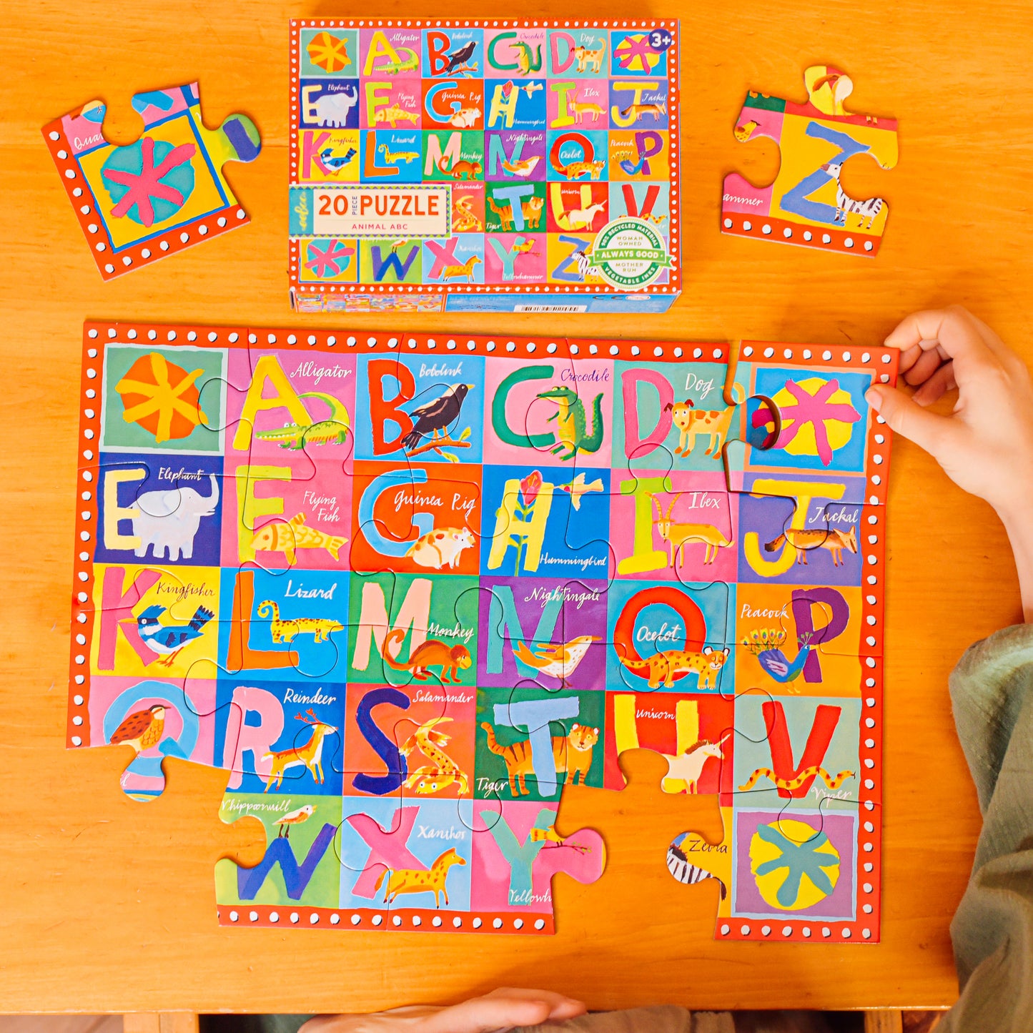 Animal ABC Alphabet 20 Piece Big Puzzle by eeBoo for Kids Ages 3+