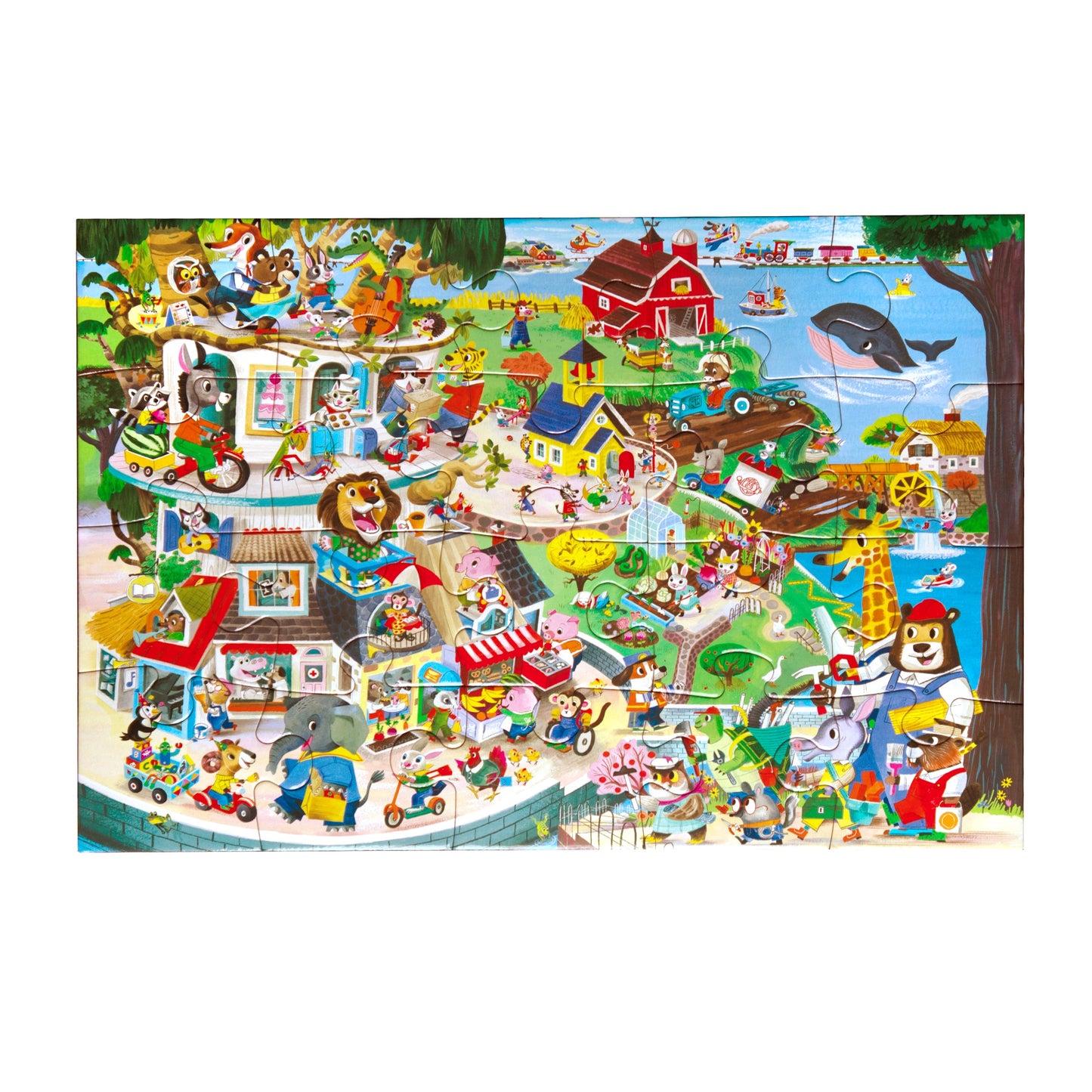 Animals in Town 20 Piece Jigsaw Puzzle by eeBoo | Unique Fun Gifts