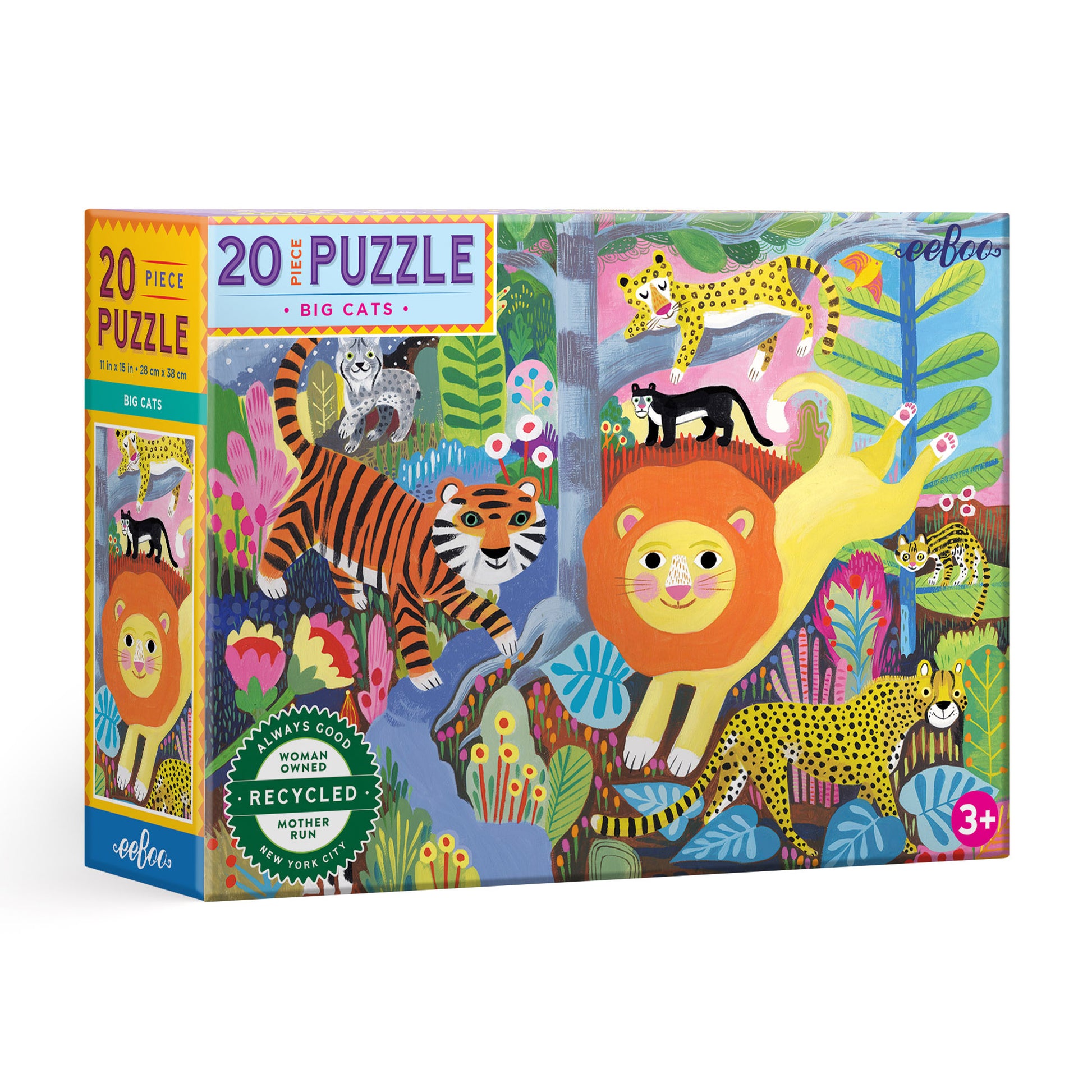 Big Jungle Cats 20 Piece Jigsaw Puzzle | Unique Gifts for Kids Ages 3+