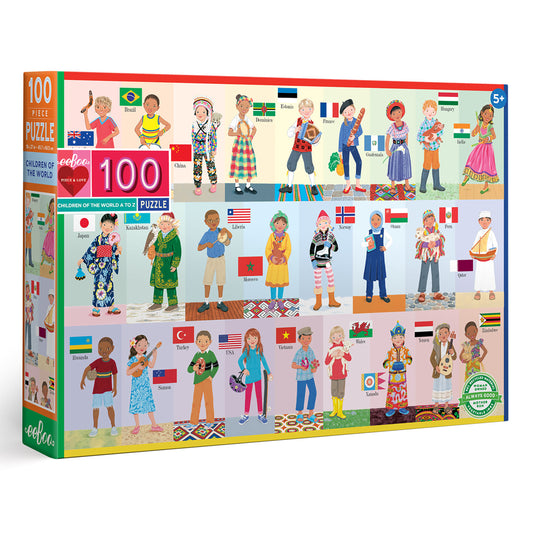 Children of the World 100 Piece Puzzle by eeBoo Gifts for Kids Ages 5+