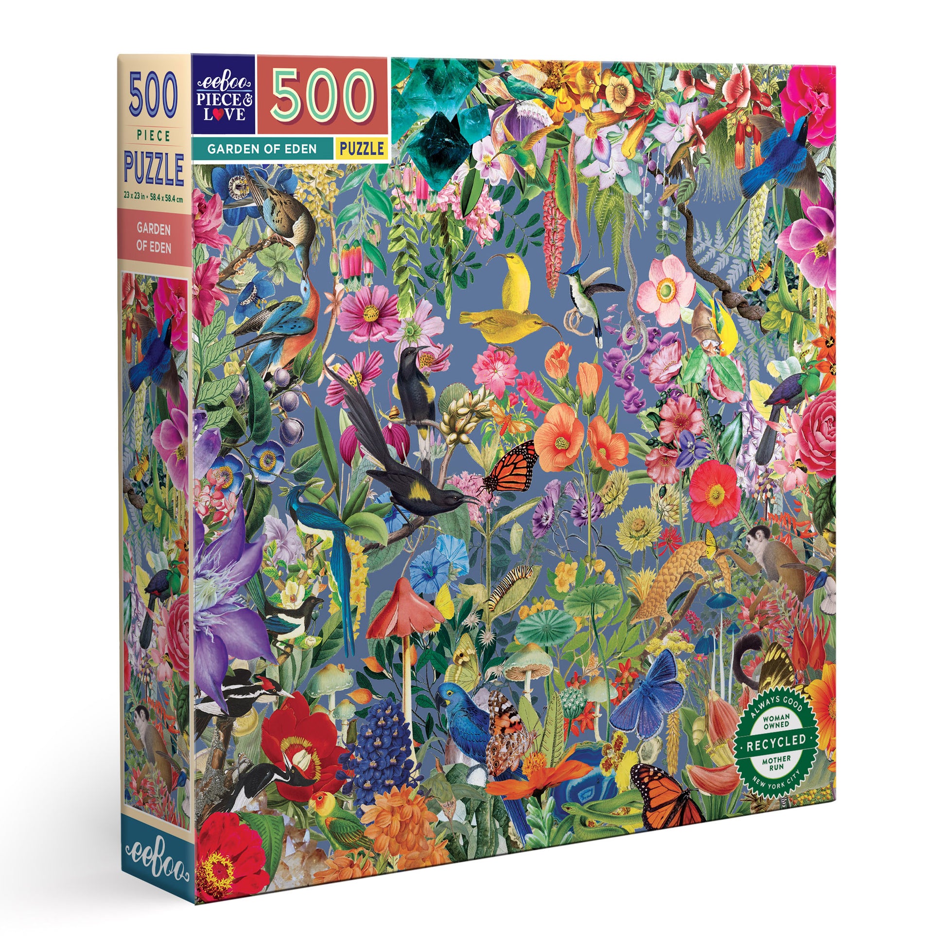 Garden of Eden 500 Piece Square Jigsaw Puzzle eeBoo Gifts for Adults 14+