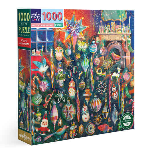 Holiday Christmas Tree Ornaments 1000 Piece Jigsaw Puzzle | eeBoo Piece & Love Unique Gifts
