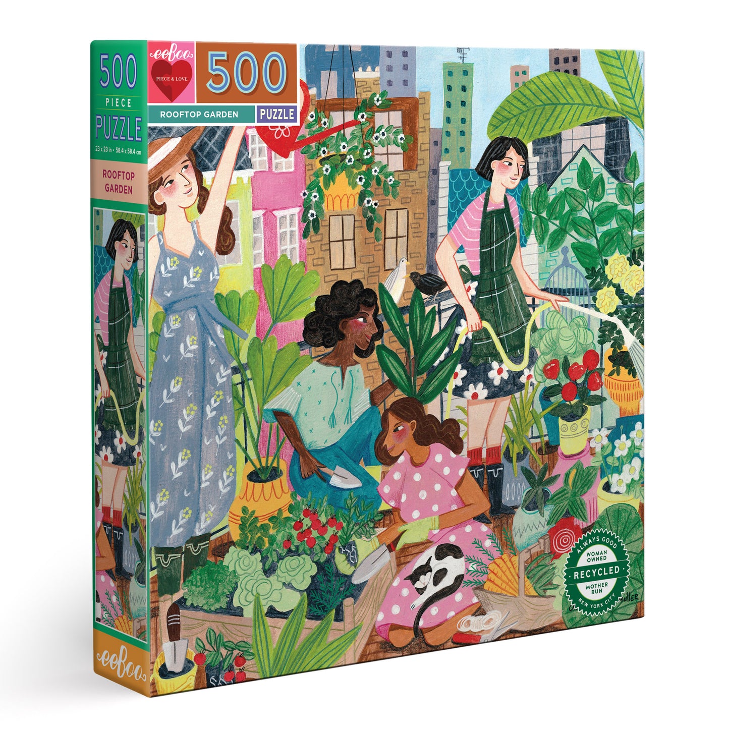 Rooftop Garden 500 Piece Square Jigsaw Puzzle | eeBoo Piece & Love Cute Gifts for Teens & Adults 14+