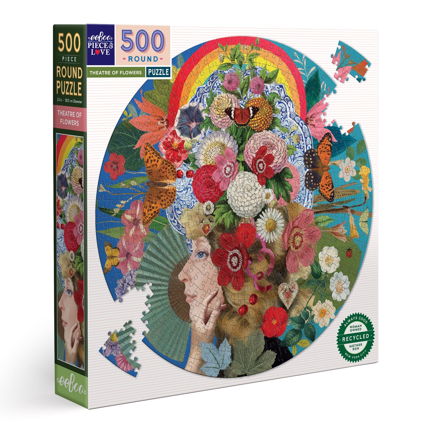 Theatre of Flowers 500pc Round Jigsaw Puzzle eeBoo Gifts for Women 14+