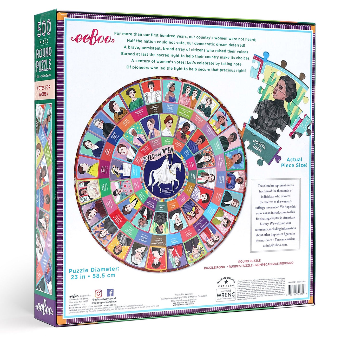 Votes for Women Suffragists 500 Piece Round Puzzle | Unique Gifts 14+