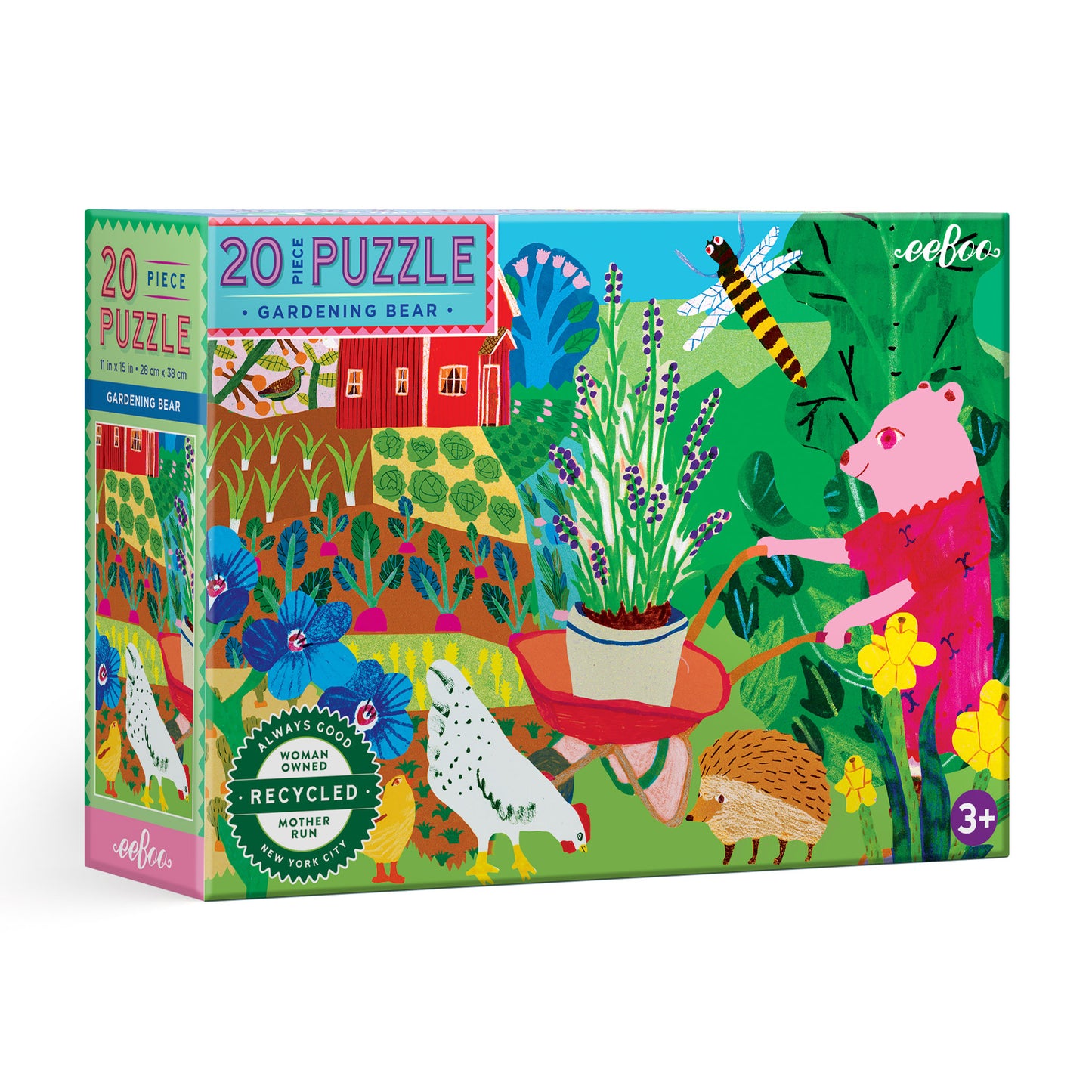 Gardening Bear 20 Piece Jigsaw Puzzle eeBoo Gifts for Kids 3+
