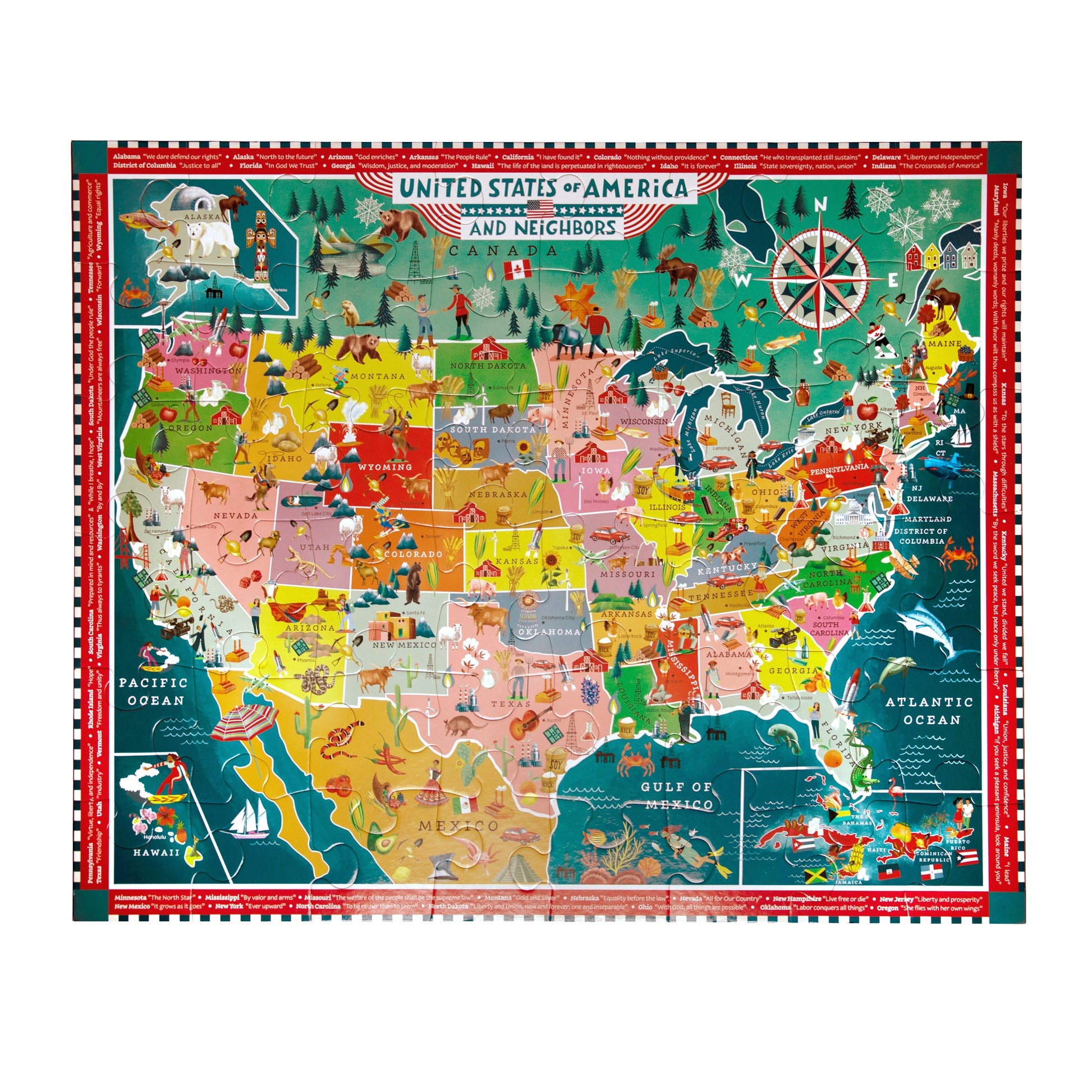 USA 48 Giant Jigsaw Puzzle by eeBoo | Unique Fun Gifts