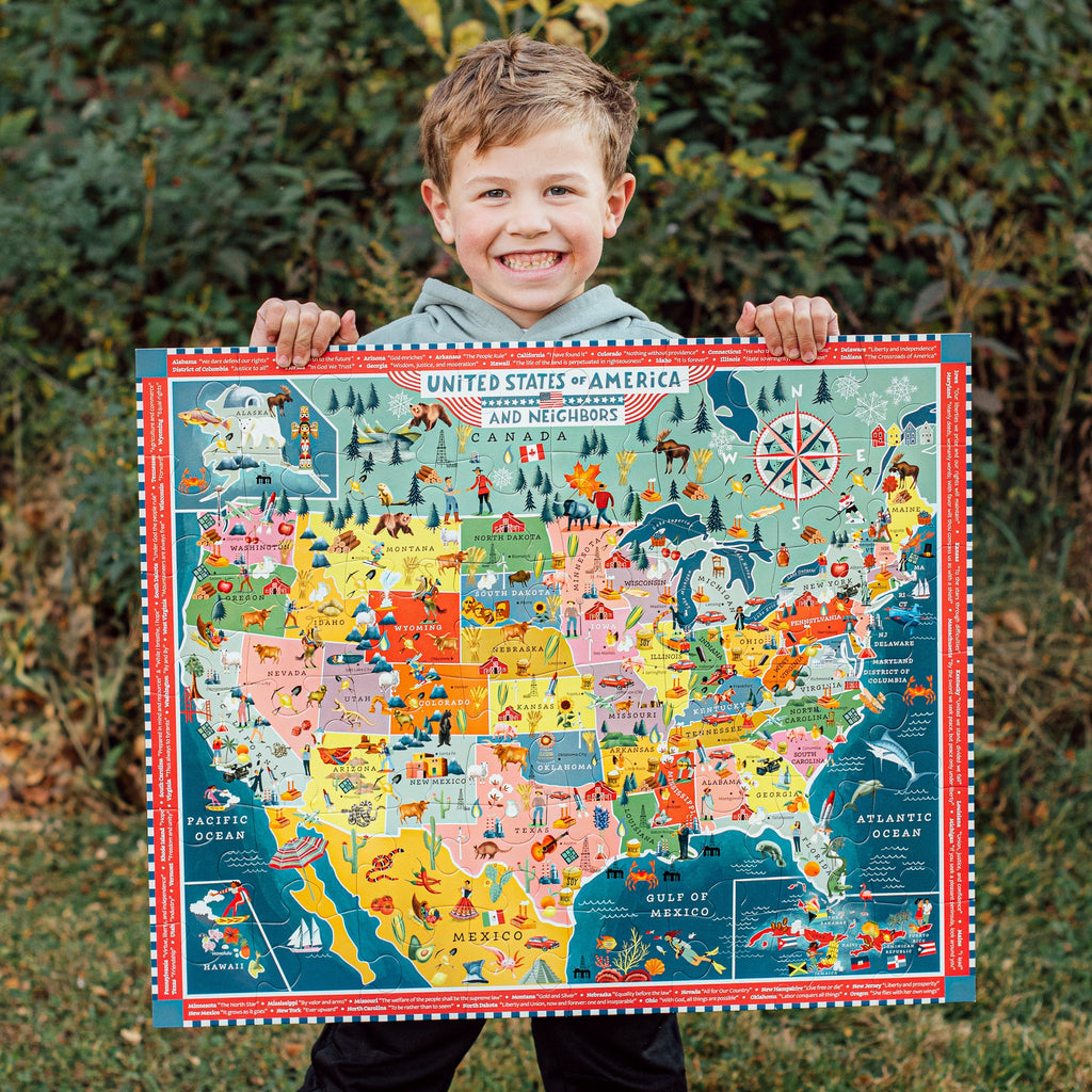 USA 48 Giant Jigsaw Puzzle by eeBoo | Unique Fun Gifts