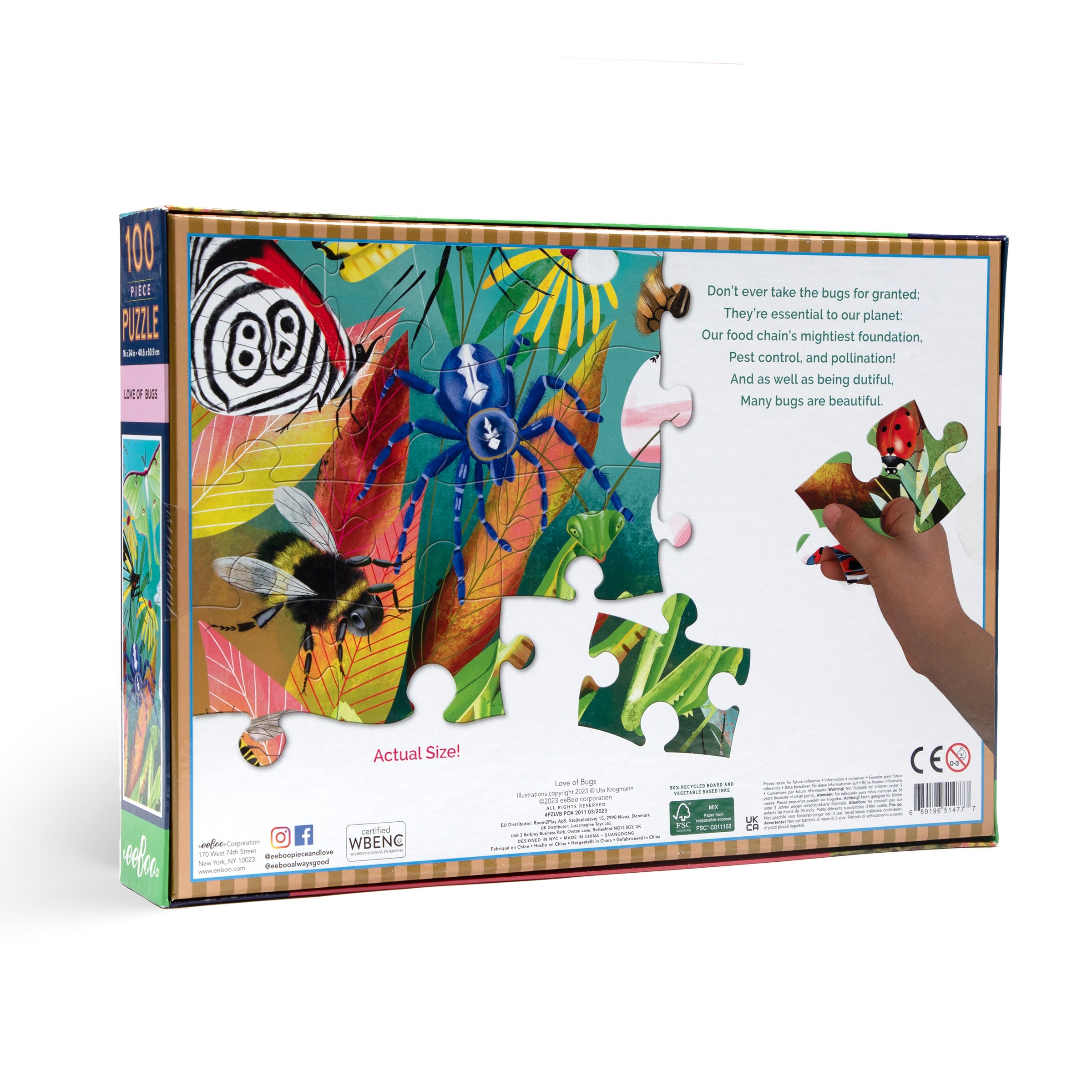 Love of Bugs 100 Piece Puzzle | Unique Fun Gifts for Kids Ages 5+ ...