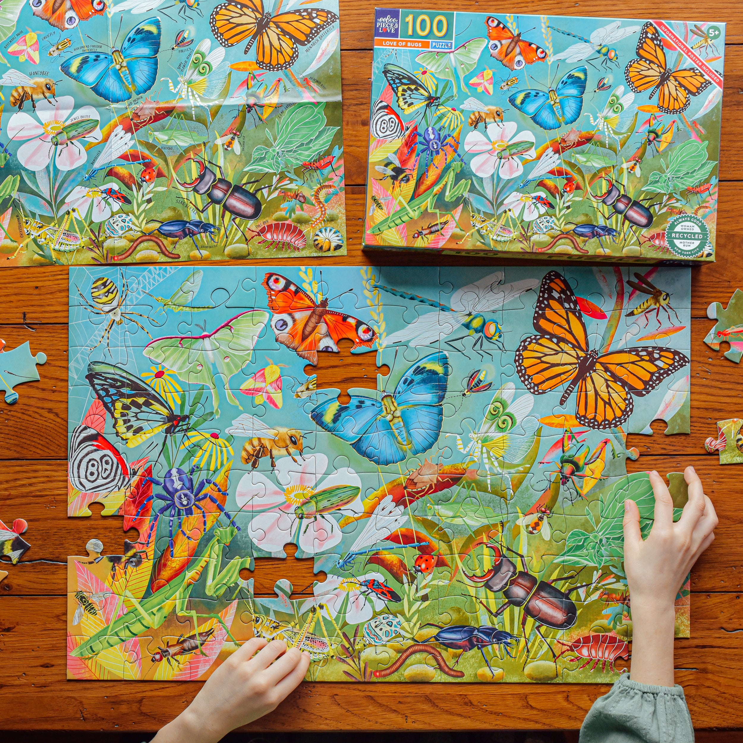Love of Bugs 100 Piece Puzzle | Unique Fun Gifts for Kids Ages 5+ ...