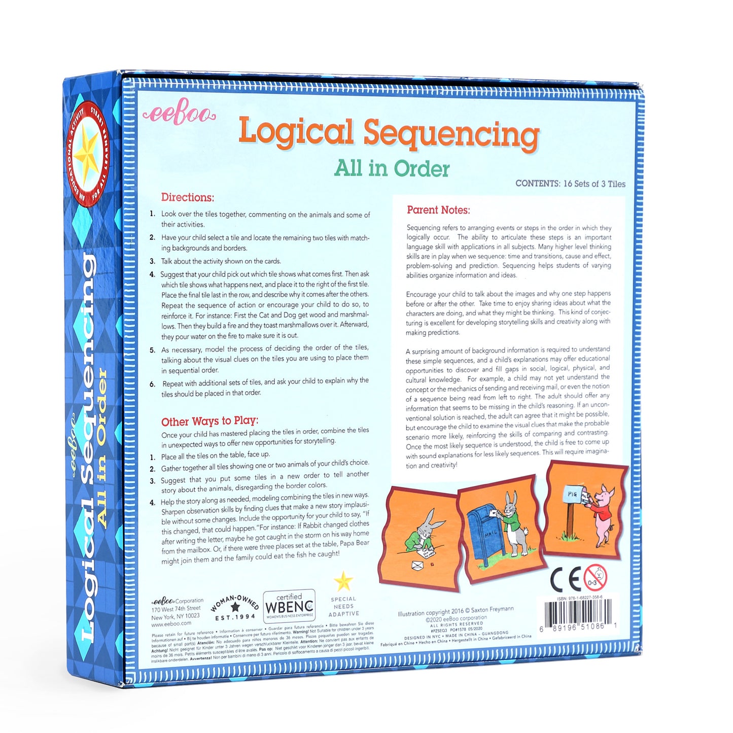 All In Order Sequencing and Logical Ordering Award Winning Game eeBoo