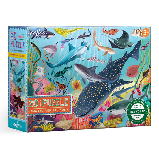 Sharks and Friends 20 Piece Puzzle | Unique Fun Gifts for Kids Ages 3+