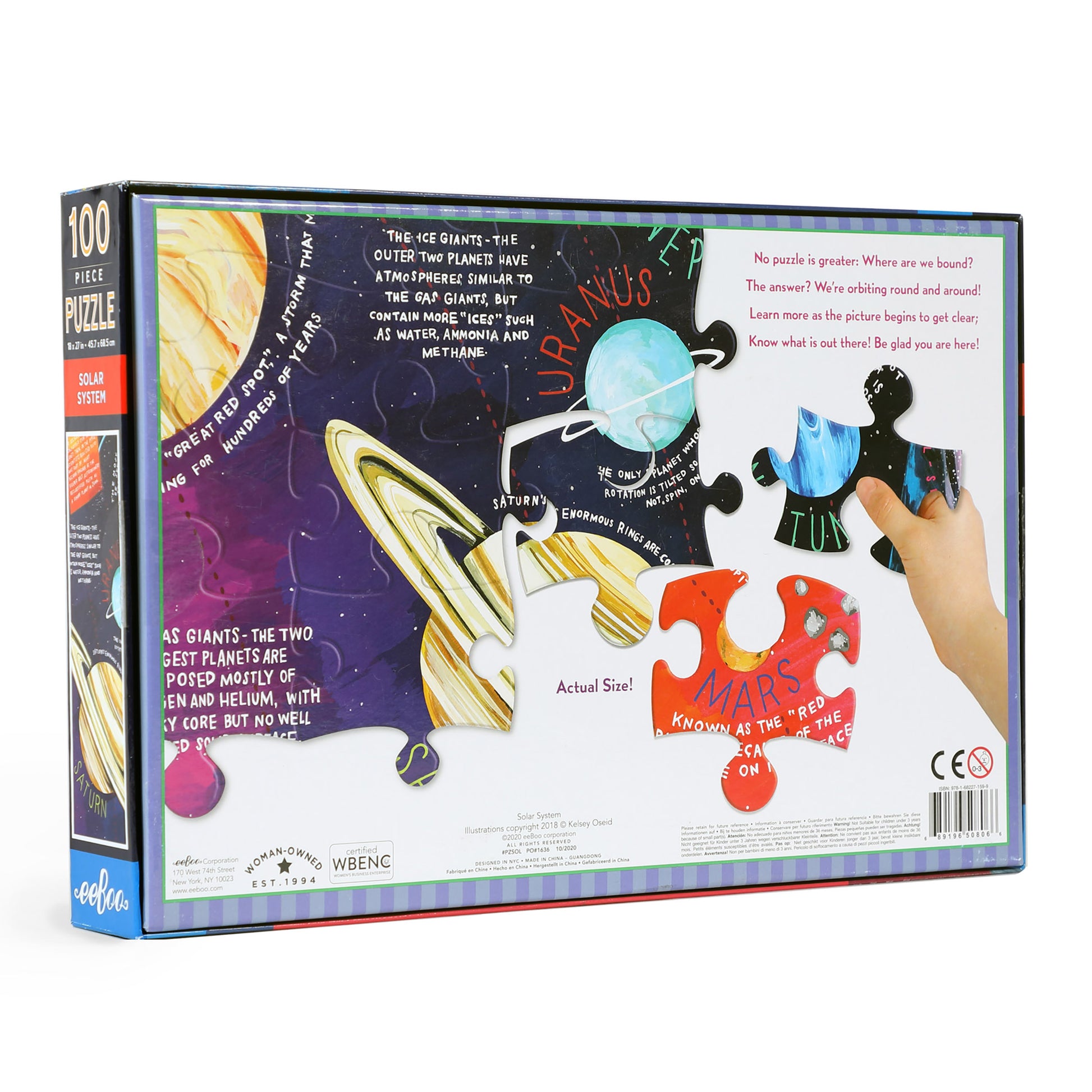 Solar System Space Educational 100 Piece Puzzle eeBoo for Kids Ages 5+