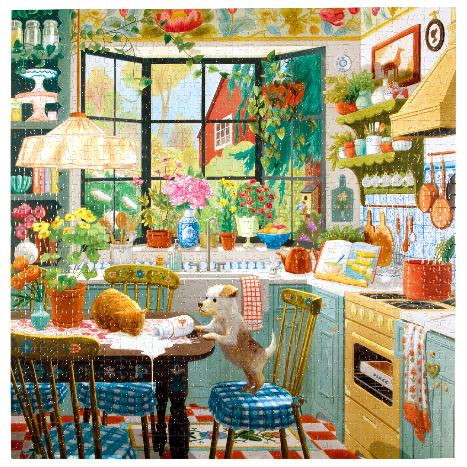 Springtime Kitchen 1000 Piece Jigsaw Puzzle by eeBoo | Unique Beautiful Gifts