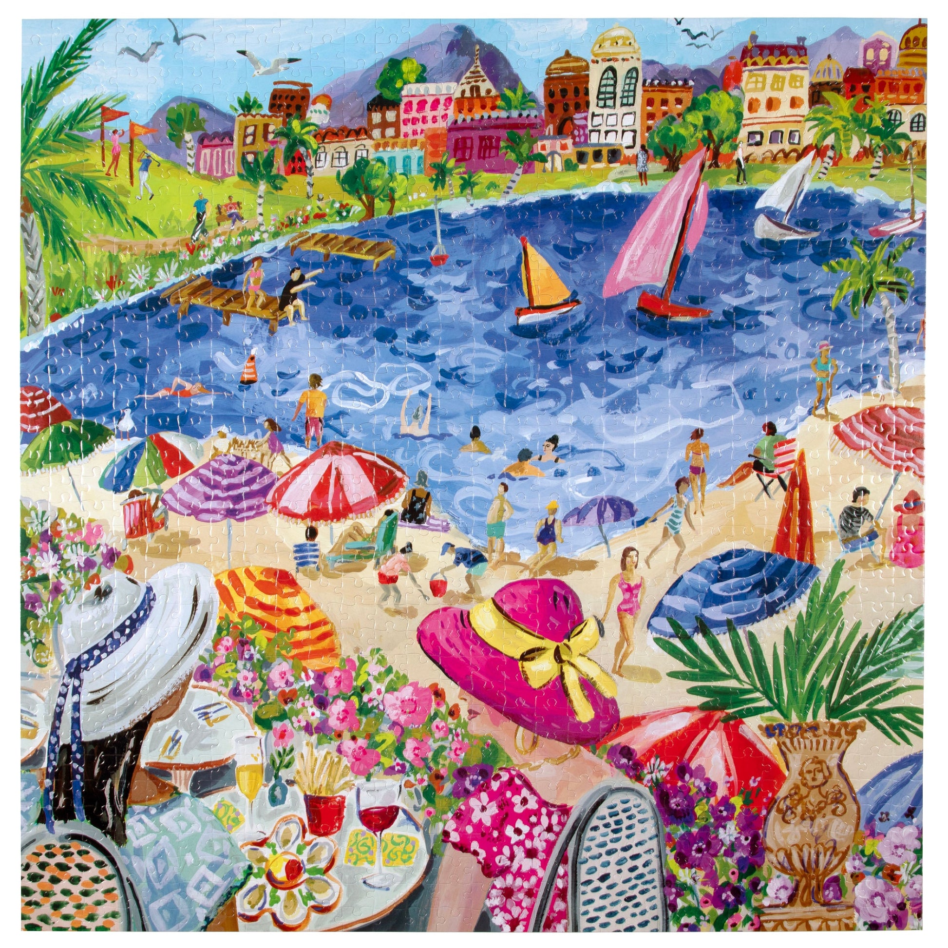 Lunch by the Sea 1000 Piece Jigsaw Puzzle by eeBoo | Unique Beautiful Gifts