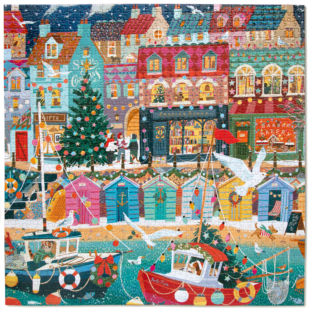 English Seaside Christmas 1000 Piece Puzzle