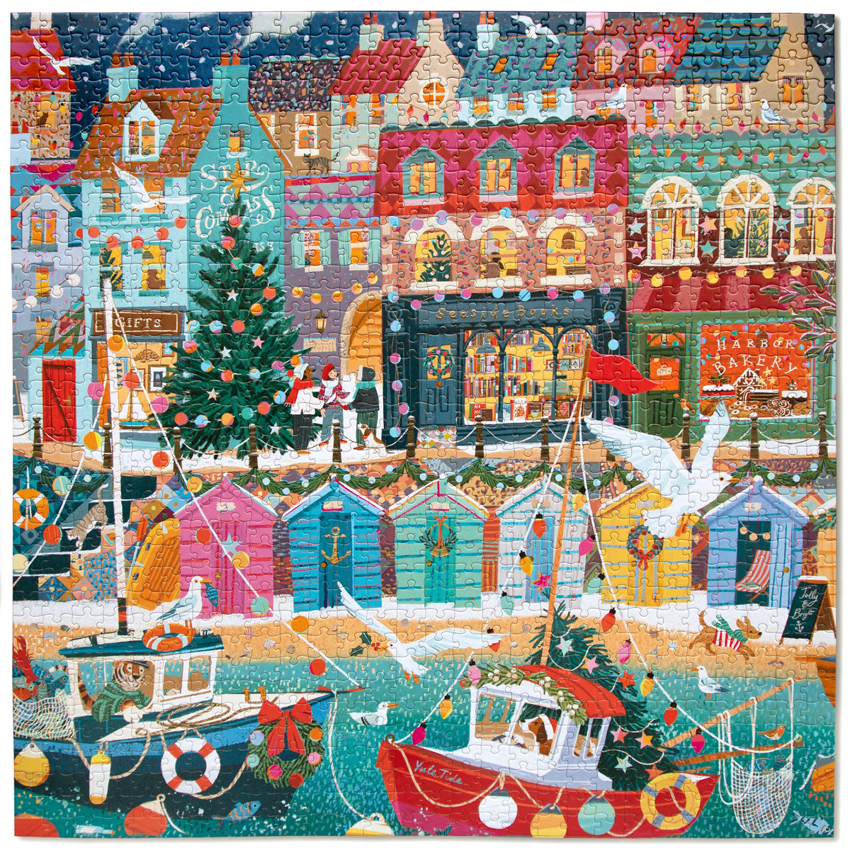 English Seaside Christmas 1000 Piece Puzzle