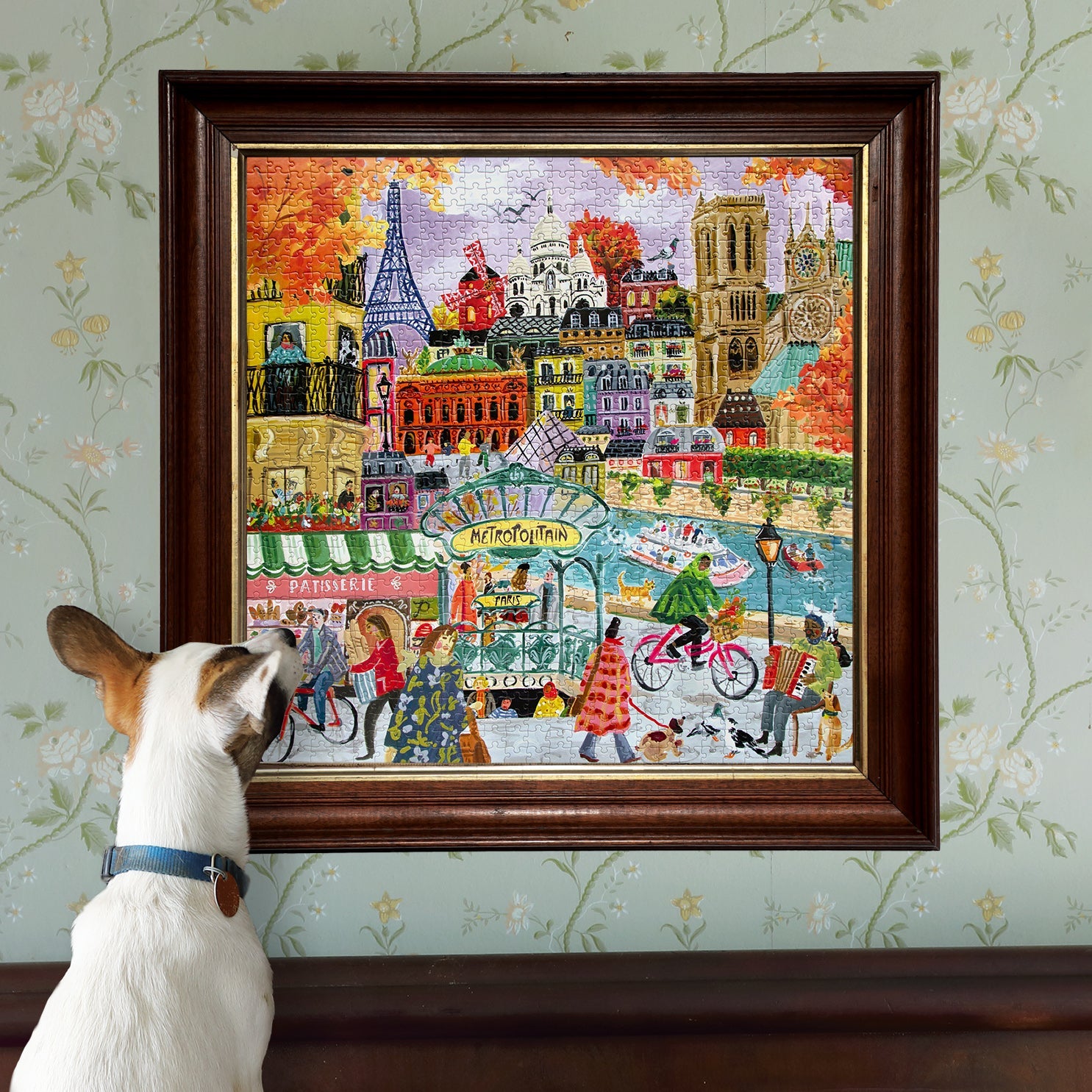 Artist Jennifer Orkin Lewis depicts a collection of Parisian landmarks offering a tour of the city of lights in crisp fall light. 1000 Piece Jigsaw Puzzle by eeBoo 