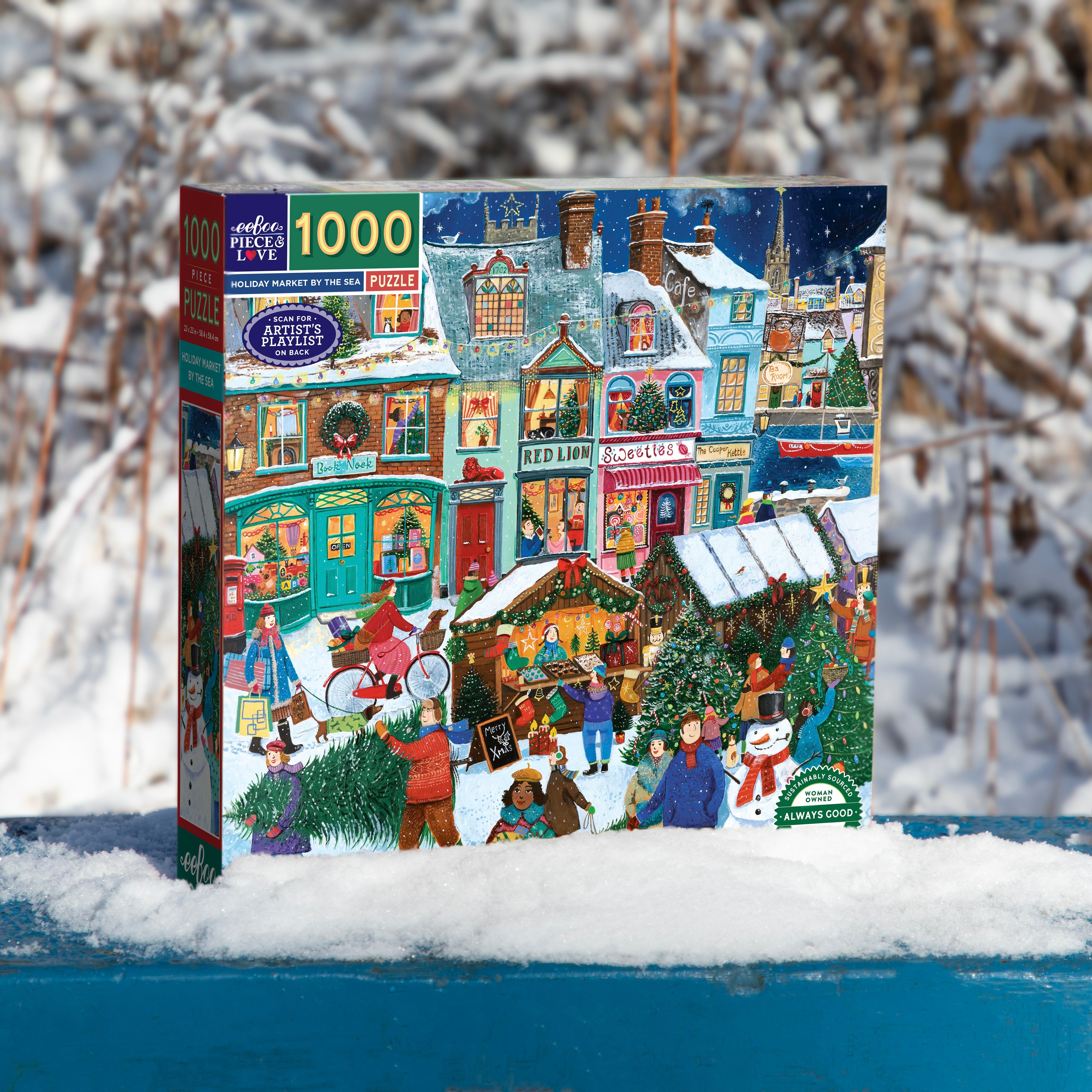 Holiday Market By the Sea 1000 Piece Puzzle by eeBoo | Unique
