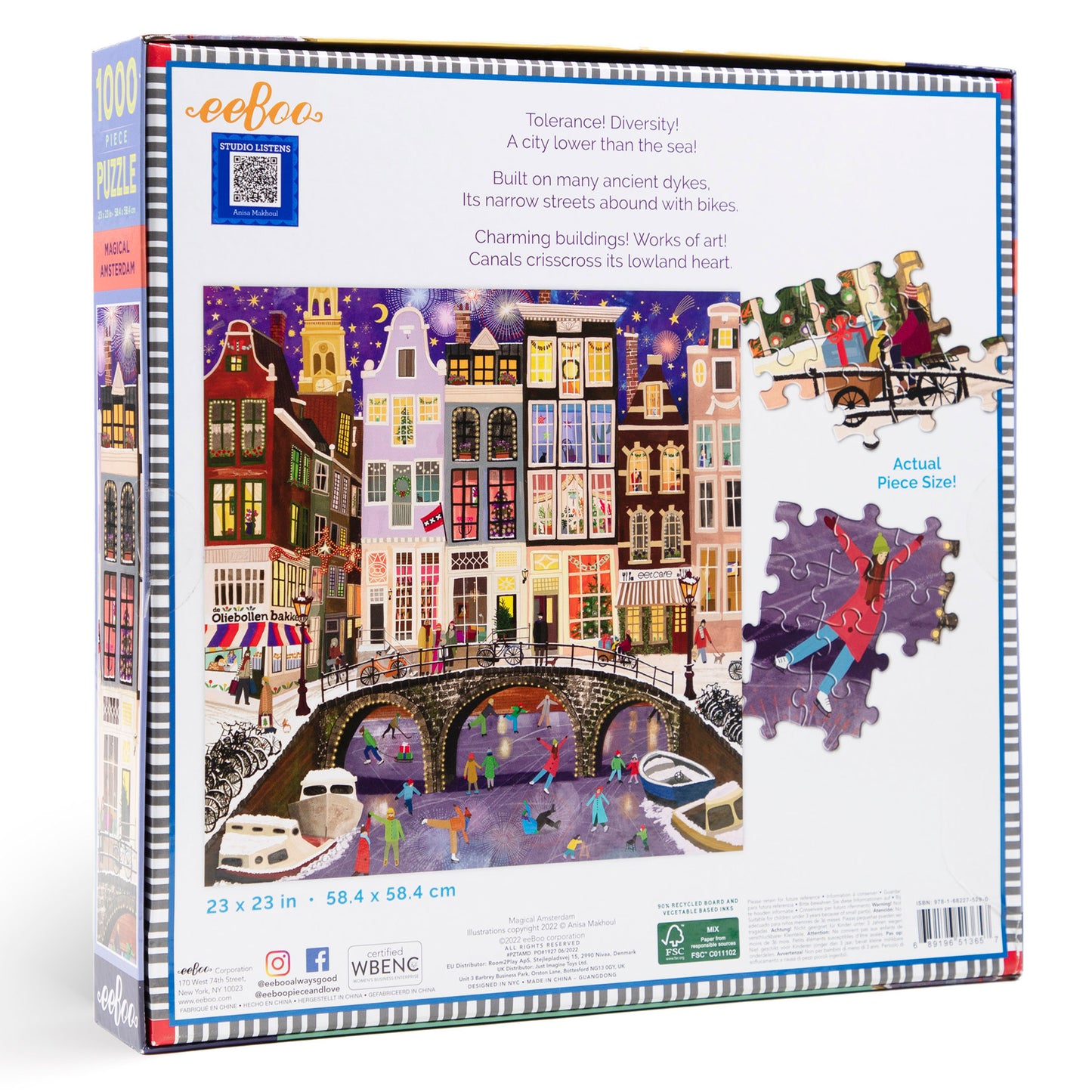 Magical Amsterdam Netherlands 1000 Piece Square Jigsaw Puzzle eeBoo